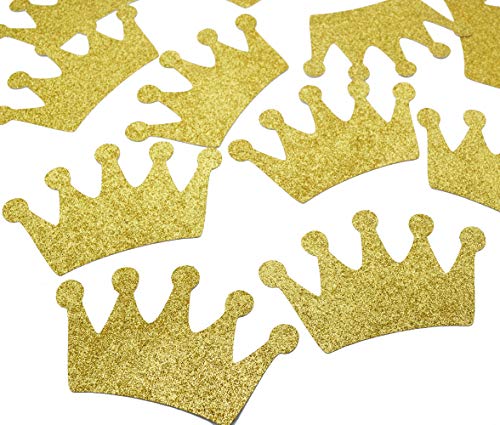 Image of Qttier 12pcs Crown Confetti, 4.7 inches Gold Glitter