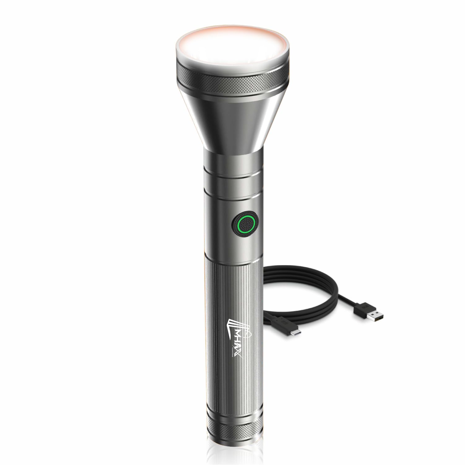 MHAX Rechargeable High Brightness 100 Watt LED Aluminum Body Type C Charging 1200 mAh Long Battery Life 3 Mode Long Range Search Torch Light-image-31