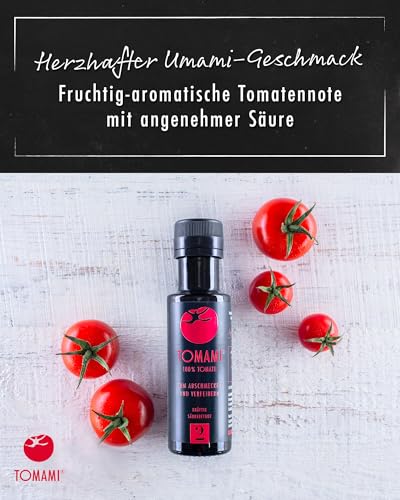Tomami No.2 Umami Würzsauce 240ml - 100% Tomate - Vegan, Glutenfrei, Laktosefrei, Sojafrei - Fruchtig-Aromatischer Geschmack - Ideal zu Mediterraner Küche