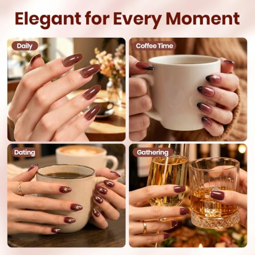 Image of Beetles Brown Red Gel Nail Polish - Brick Rose 15ML Jelly Gel Polish Sheer Translucent Nail Polish Auburn Rose Color Soak Off UV French Nail Art Salon DIY at Home Manicure Gift for Women