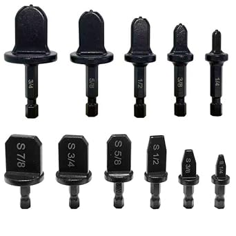 11pcs HVAC Repairing Set Air Conditioner Copper Tube Expander Swaging Tool Manual Pipe Swage Expander Drill Bit with 1/4, 3/8, 1/2, 5/8, 3/4, 7/8 Bits