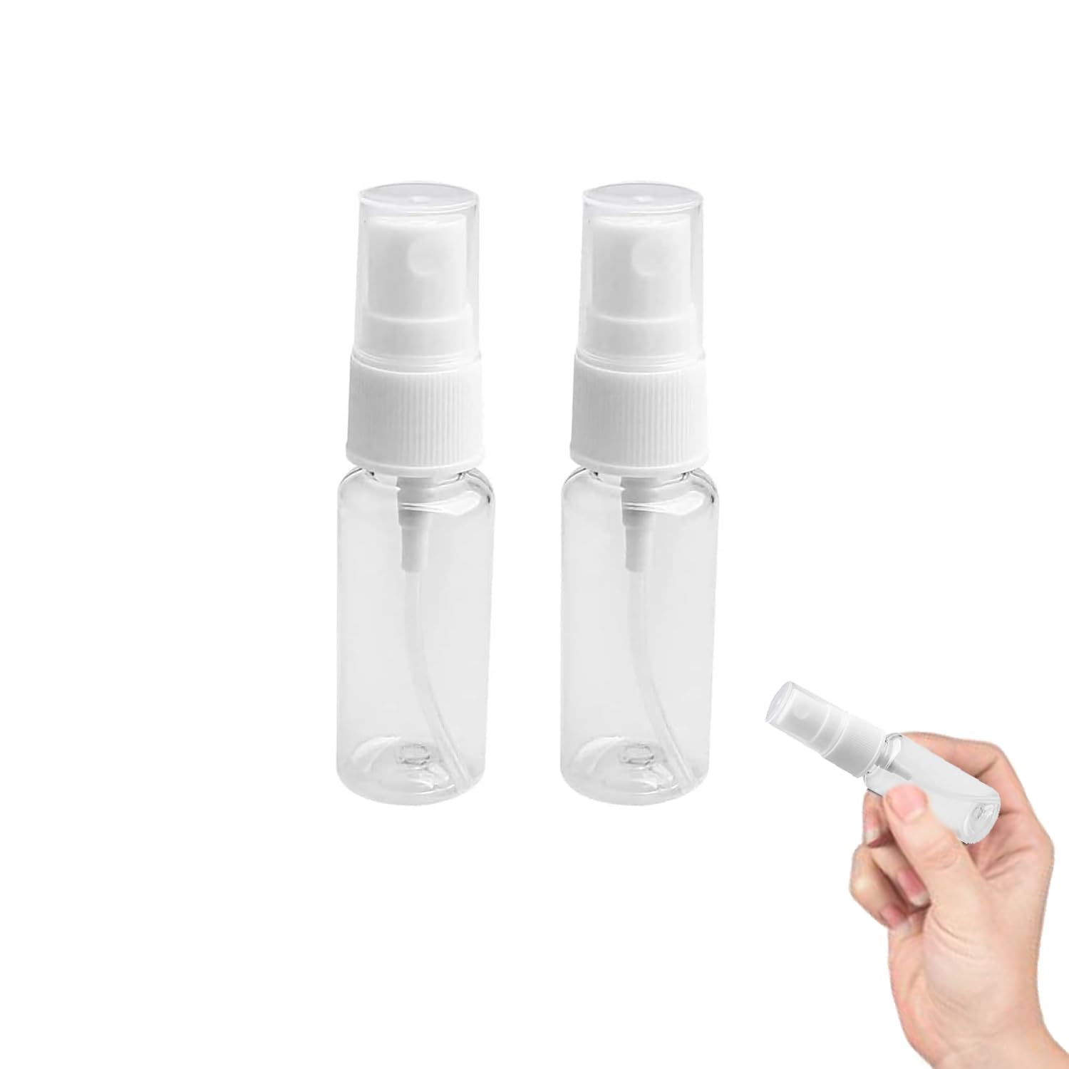ARIATI 20ml Spray Bottles, Set of 2 – Compact Travel Size Transparent Fine Mist Sprayers, Refillable and Lightweight with Flip Caps. Ideal for Holiday Travel or Everyday Use-image-41