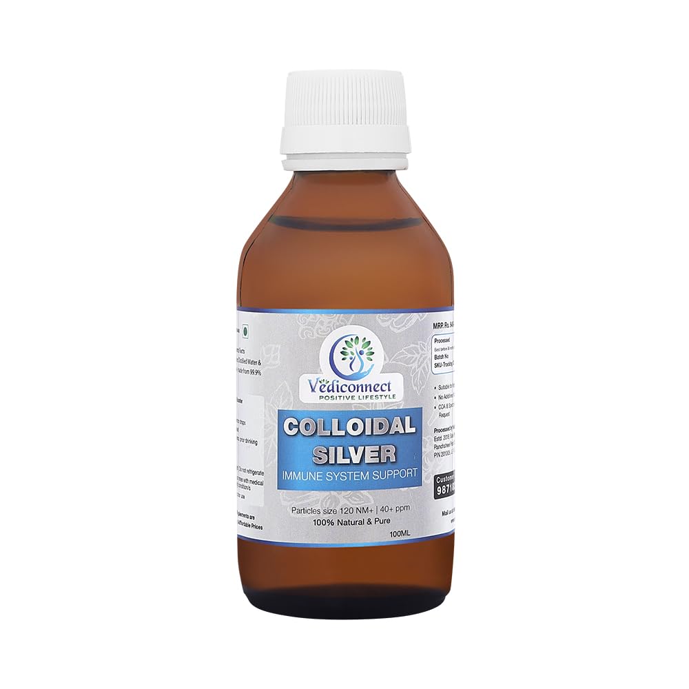 True Colloidal Silver | 100% Transparent | Human Safe Particle Size | First Line of Defence against Pathogens | 100 mL