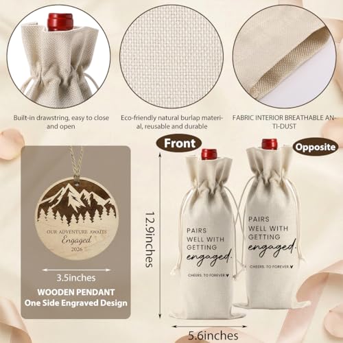 Image of Engaged Engagement Gifts for Couples Her Engagement Party Decorations | Our Adventure Awaits Engaged Wine Bag Acrylic Ornament 2026