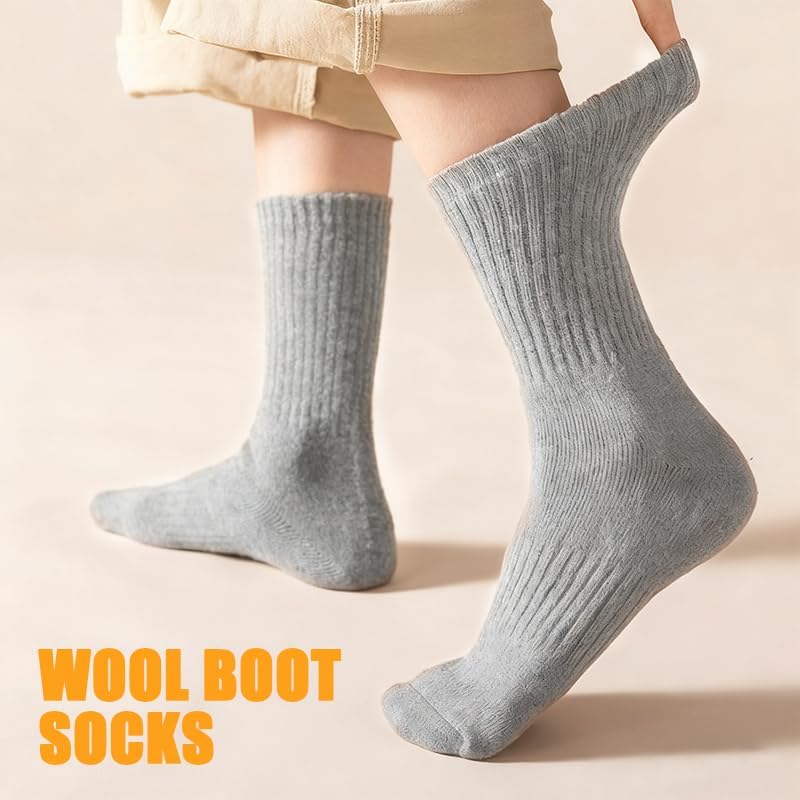 DandyChic Wool Socks for Women, Thick Winter Warm Wool Sock, Cozy Soft Solid Crew Socks 3 Pairs - Image 4