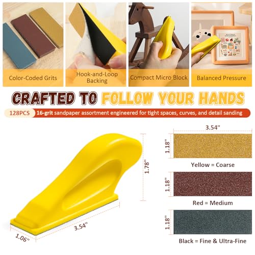 Drufelnt 128PCS Micro Sander Kit
