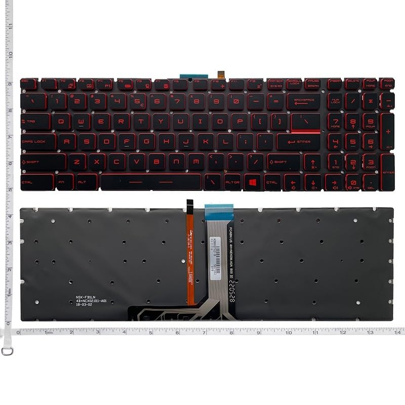 Clavier d'ordinateur portable MSI GT72 GS63 GE62 rétroéclairé rouge