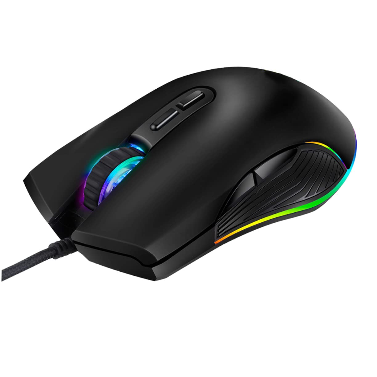 NUOBESTY Mouse Da Gioco Usb c Cablato Tasti Programmabili Rgb Retroilluminato Ottico Dpi Regolabili Ergonomico Per Pc e Laptop
