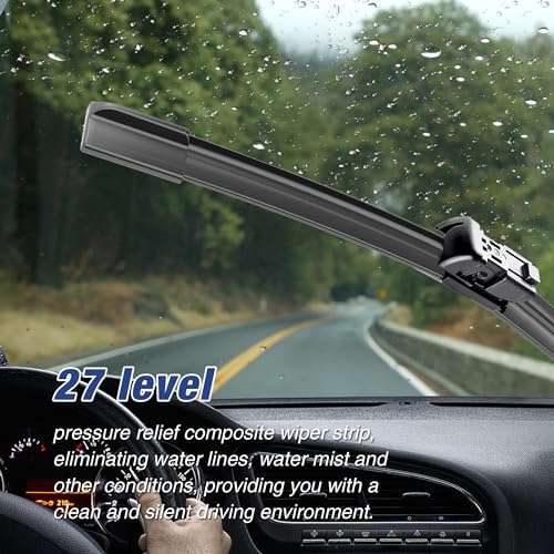 Image of 26 inch+20 inch Water Repellet Windshield Wiper Blades Replacement for VOLVO XC60 2017-2010 XC70 2016-2008 S40 /S60 /S80 2018-2011 C30 /C70 2013-2007 Silicone Automotive Windshield Wiper Blades