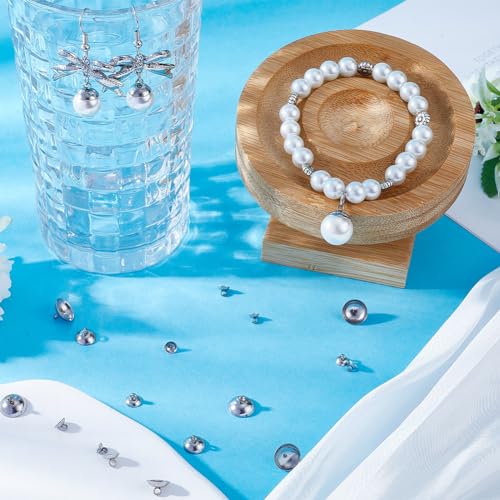 SUNNYCLUE 1 Box 100Pcs 4-10mm Bead Cap Pendants Bead Bail Cap Pendant Bail 304 Stainless Steel Round Clasp Connector for jewellery Making DIY Necklace Earring Bracelet - Image 4