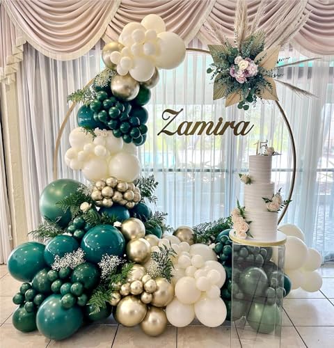 JZCZOEB Emerald Green Double Stuffed balloons Different Size 115Pcs 5/10/12/18 Inch Dark Green Balloons Balloon Garland Arch kit for Birthday Baby Shower Jungle Safari Christmas Party by JZCZOEB - Used condition - Image 8