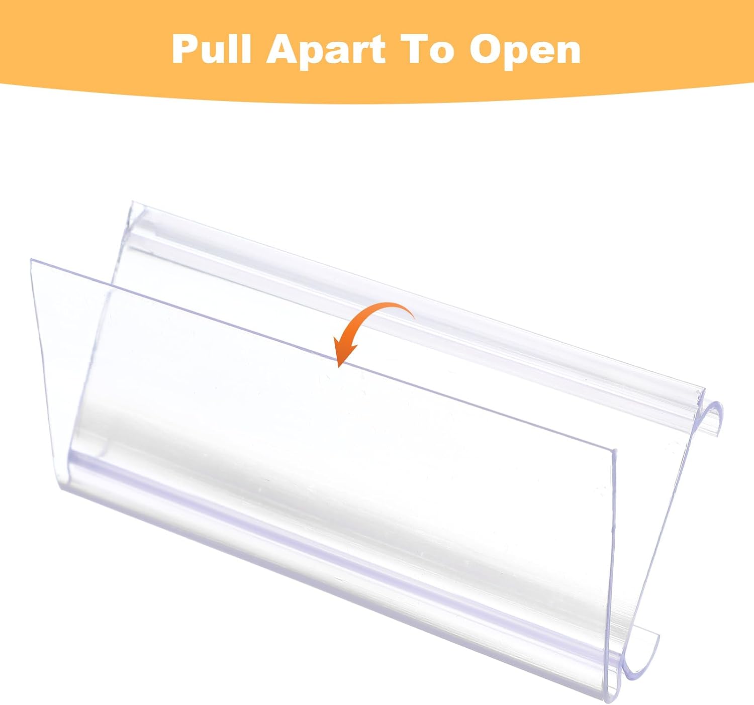 120 Pcs Clear Plastic Wire Shelf Label Holders with 120 Blank Label Papers – 3" x 1.5" Clip-On Tags for Retail, Pantry, Supermarket & Home Organization