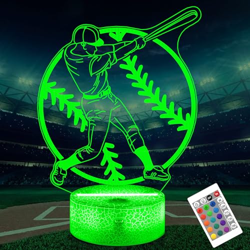 Lámpara de ilusión 3D Baseball con 16 colores control remoto miniatura 1