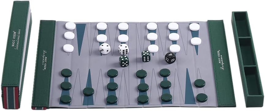 Backgammon Set for Adults, Travel Backgammon Set, Wrinkle-Resistant Foldable Chess and Checkers, Fun Outdoor Games for Family and Friends, Ideal Travel Game Set (Orange-Yellow)