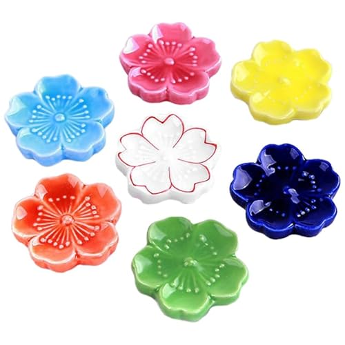 HOLIDYOYO 7個 箸置き 陶器 和風 おしゃれ 箸サポート 食卓用箸置き 家庭 レストラン ホテル用 簡単お手入れ可能