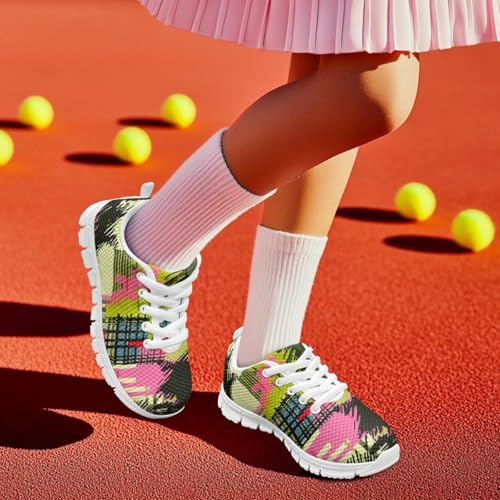 Shoes for Kids Girls Flexible Floral Print Running Casual Daily Wear Fashion Vintage Athletic Gym Sneakers3