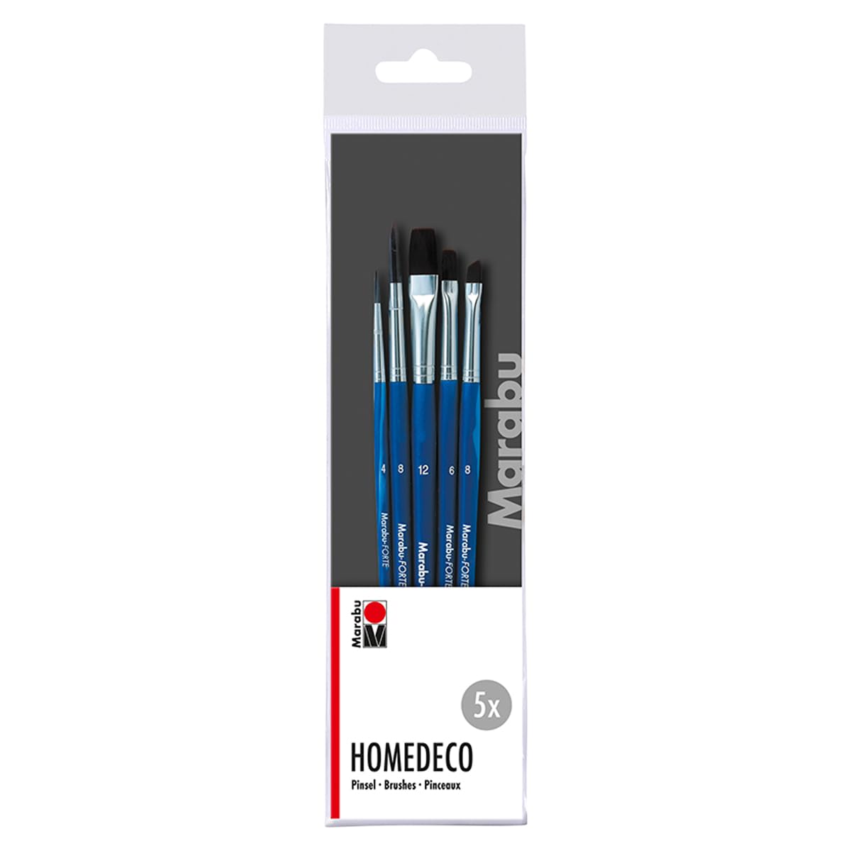 Marabu GREEN LINE Pinsel-Set 5-tlg - Vegane Synthetikpinsel Für Acryl & Aquarell