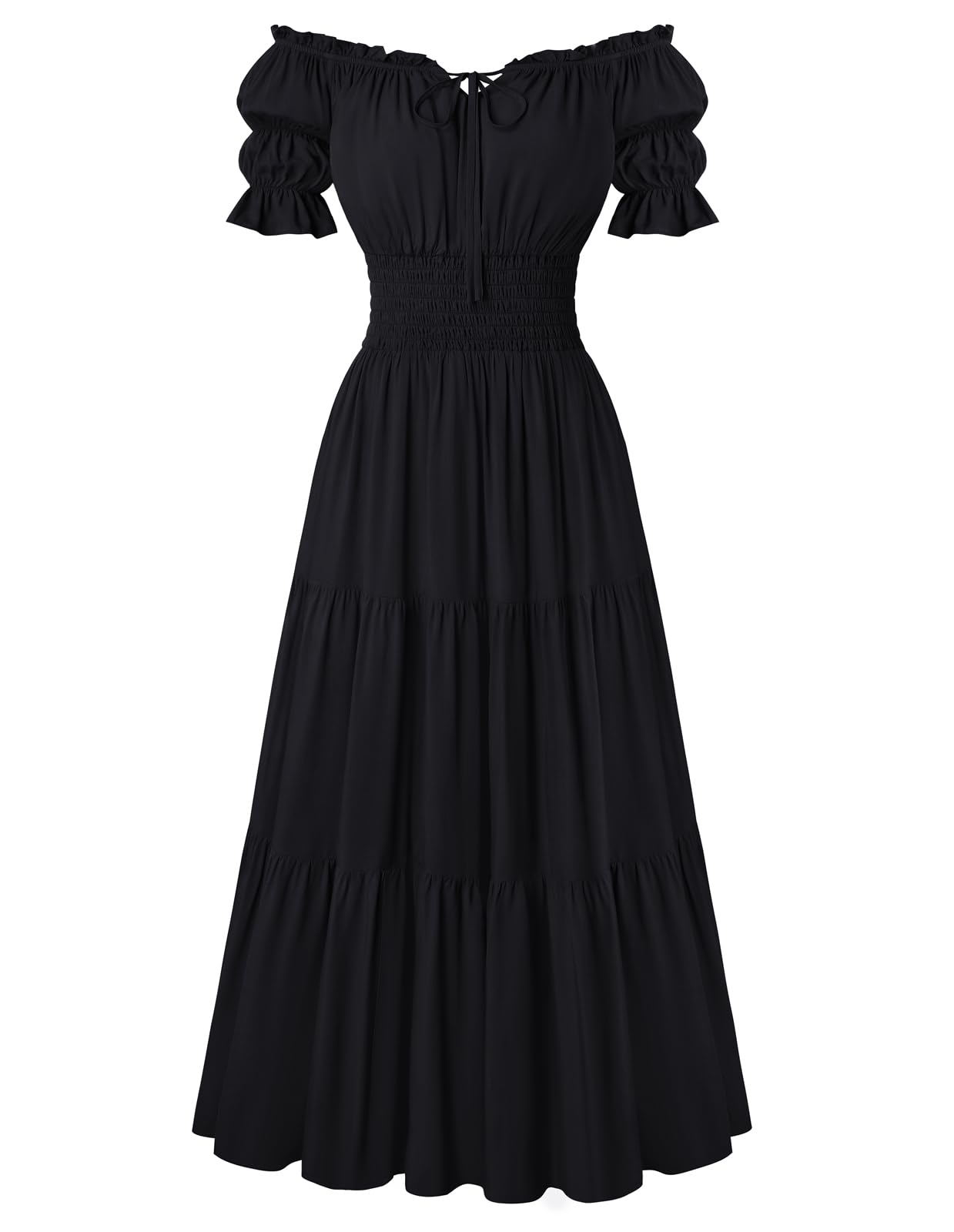 SCARLET DARKNESS Women Renaissance Maxi Dress Off Shoulder Pirate Costume
