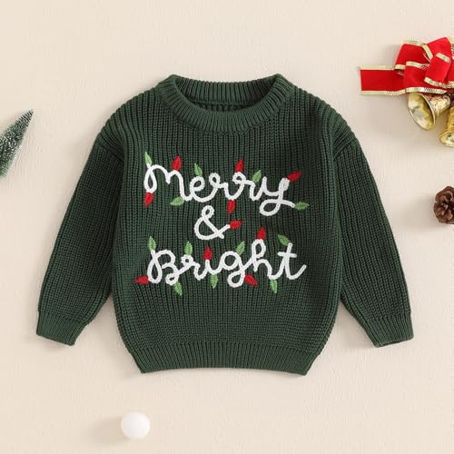 YOKJZJD Newborn Toddler Baby Girl Boy Christmas Outfit Chunky Knit Sweater Warm Sweatshirt Long Sleeve T-Shirt Fall Clothes3