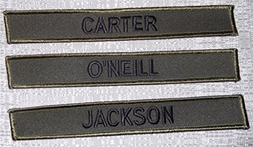 Stargate SG-1 Set of 3 Uniform Name Chest Insignia Embroidered PATCHES