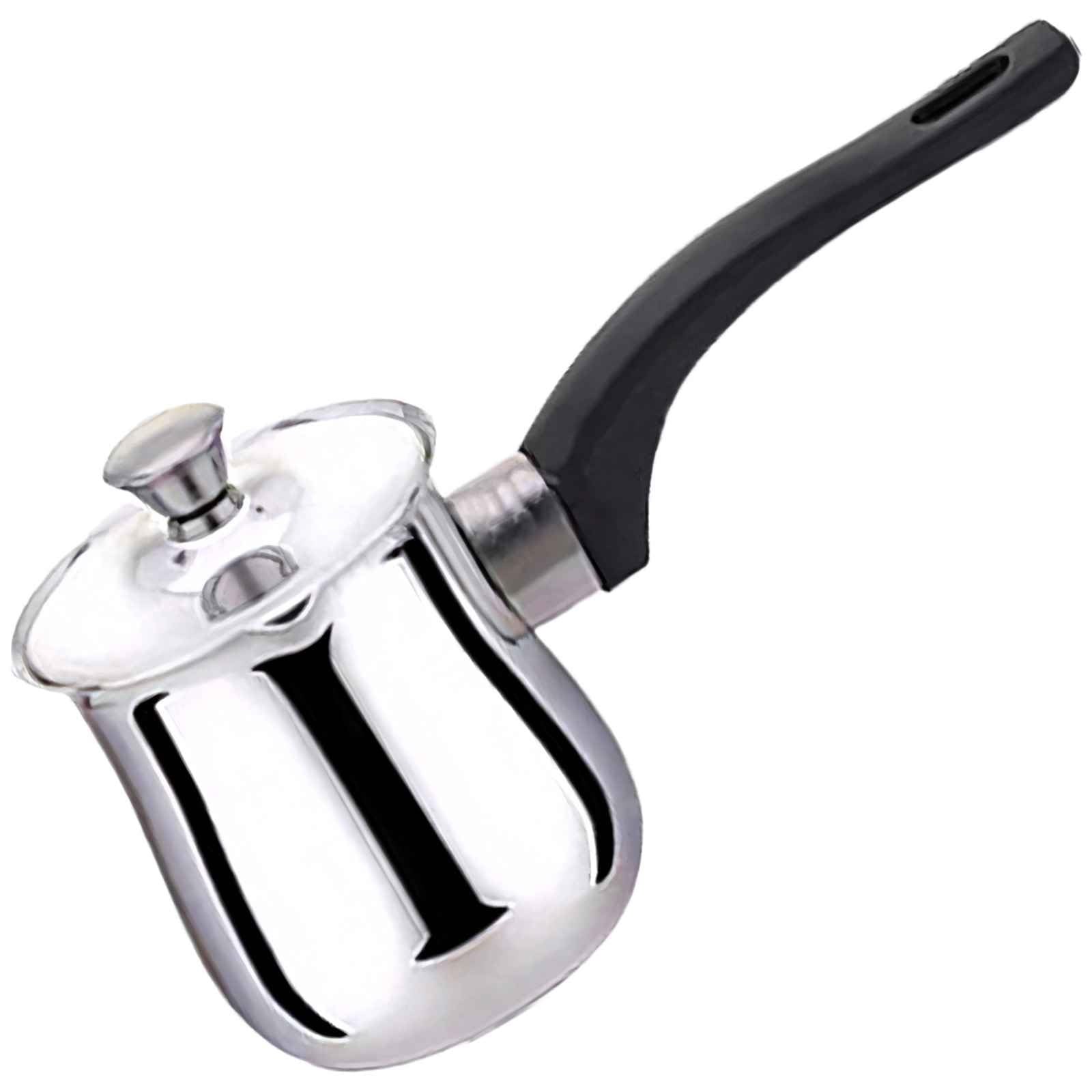 Stainless Steel Moka Pot with Butter Warmer Espresso Maker Design - Drip Coffee Maker for Home Office and