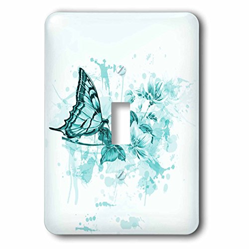 Interrupteur à bascule fleurs turquoise pour remplacer vos plaques ternes