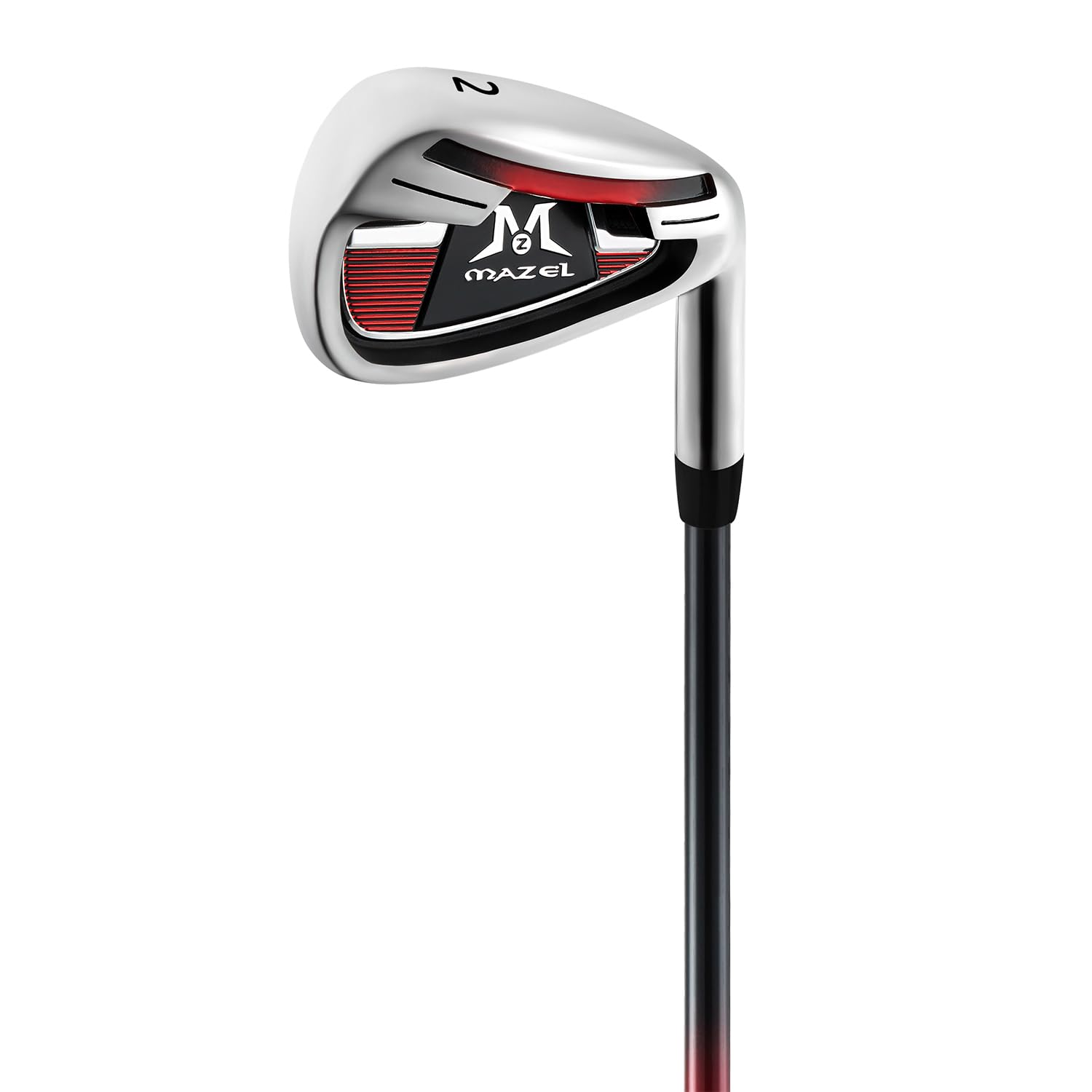 MAZEL WM-X3 Golf Single Iron Club 1,2,3, 4,5,6,7,8,9, P, S,Premium Stainless Steel Shaft, CNC Milled Face for More Spin (Red Graphite Shaft, 2 Iron Flex Regular)