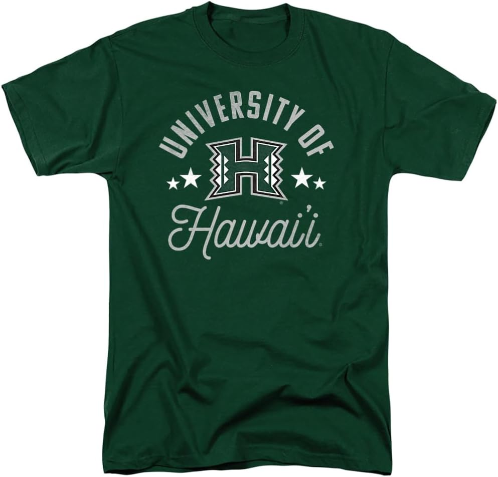 University of Hawaii Rainbow Warriors Unisex Adult T Shirt, Hunter Green, 4X-Large