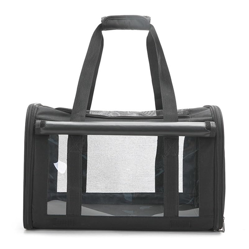 Sac de Transport Portable pour Animaux de Compagnie, Coussin Souple Pliable, Sac de Transport Respirant pour Chat pour Voyage en Avion, Matériau en Tissu Oxford (avec Rideau)