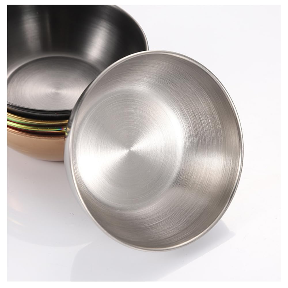 4-Pack Stainless Steel Dipping Bowls - 3 Oz Mini Ramekins For Sauces, Condiments & Snacks (Rainbow Colors)