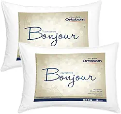 Kit 2 Travesseiros Antialérgicos e Antiácaro Bonjour Ortobom