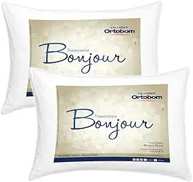 Kit 2 Travesseiros Antialérgicos e Antiácaro Bonjour Ortobom