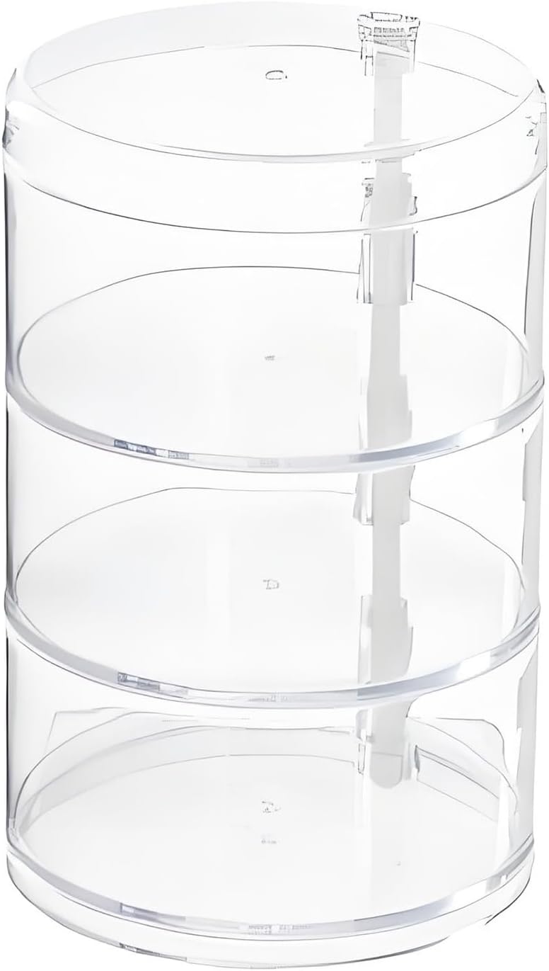 Stylish Rotating Multiple Layer Organizers Box in Clear for Easy and Access Easy Assemble Belt Rack