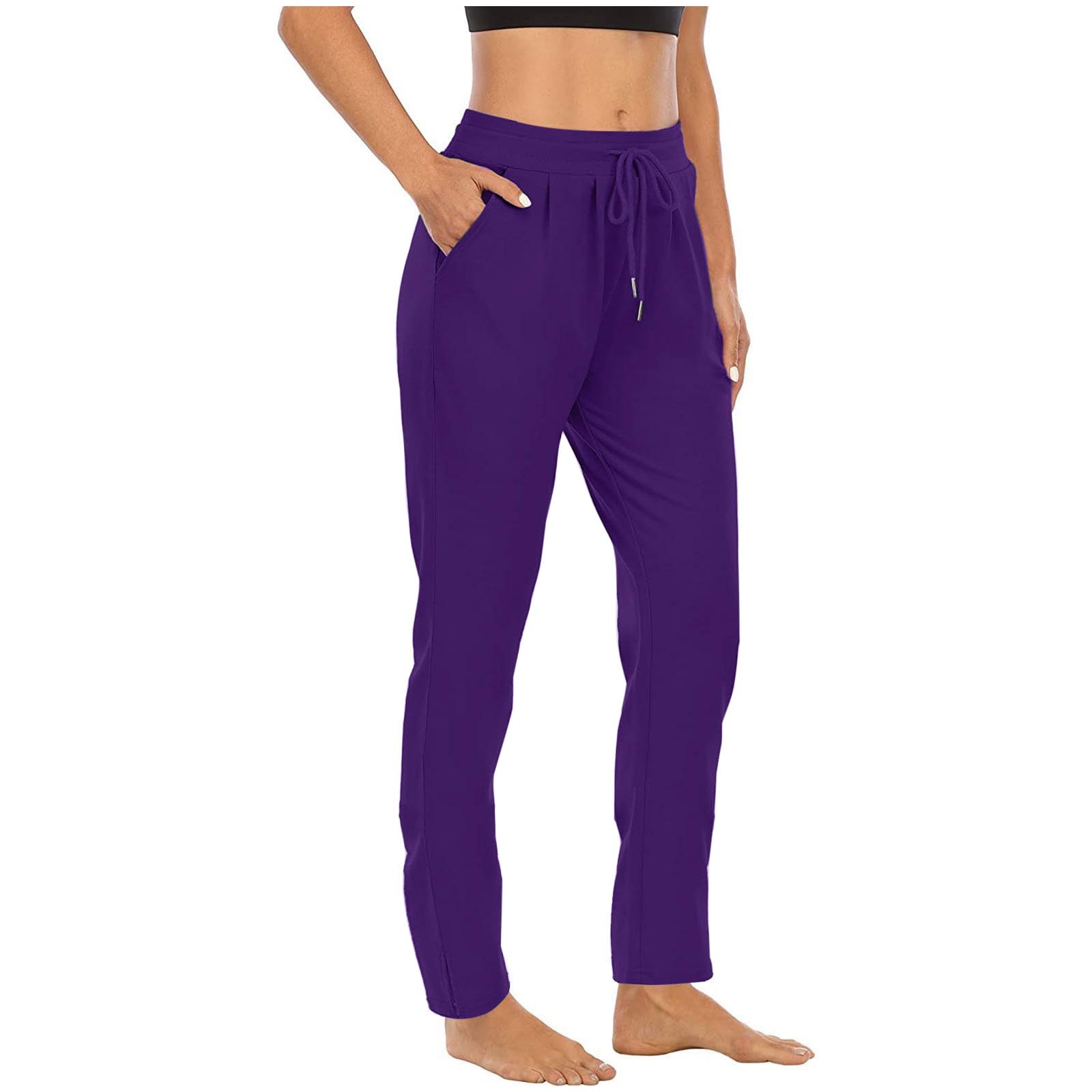 Lounge Pants for Women High Waist Straight Leg Yoga Joggers Lightweight Casual Athletic Workout Trousers with Pockets — view 18