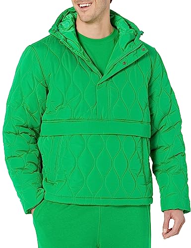 Image of Amazon Essentials Mens Anorak Hooded Quarter-Zip Puffer Coat