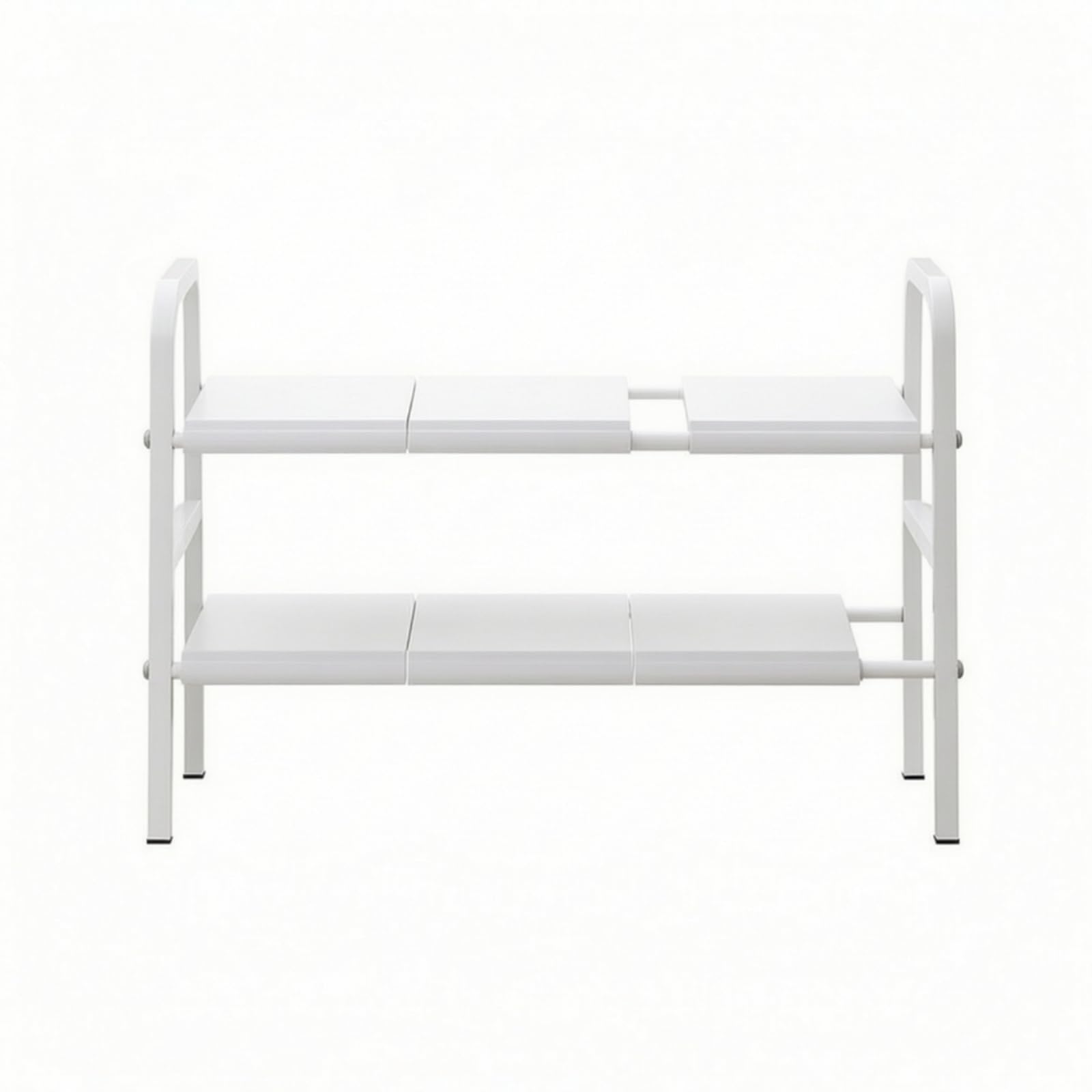 Organizer Estensibile a 2 Livelli Modulare Organizer sotto Lavello Regolabile Pentole con Ripiani Regolabili per Interno Armadio, Grigio