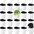 20 Sets 5 Inch Self Watering Hanging Planter White Lazy Flower Pots Plastic Wall Planters Propagation Window Wall Mount Planter with Hooks and Absorbent Cotton Ropes for Garden Indoor Succulent Plants