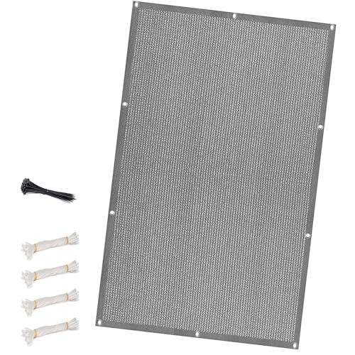 Voile d'ombrage rectangulaire 175x525 cm gris clair avec cordes