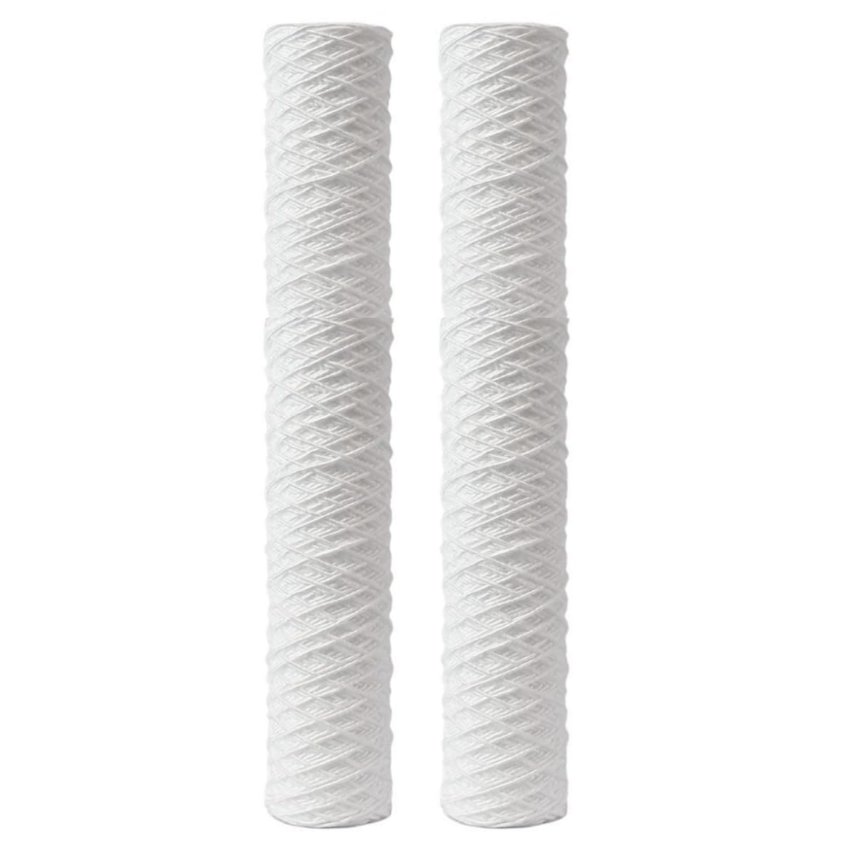 2 Pack WRAS Approved Wound Sediment Filters 20" x 2.5" for Drinking Water, Private Water Supplies & Reverse Osmosis (1 Micron)