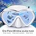 Scuba Diving Mask Anti-Fog Panoramic Snorkel Goggles, Adult Mirror Swim Mask Single Lens Swim Goggles wIith Nose Cover for Diving, Snorkeling, Swimming (White)