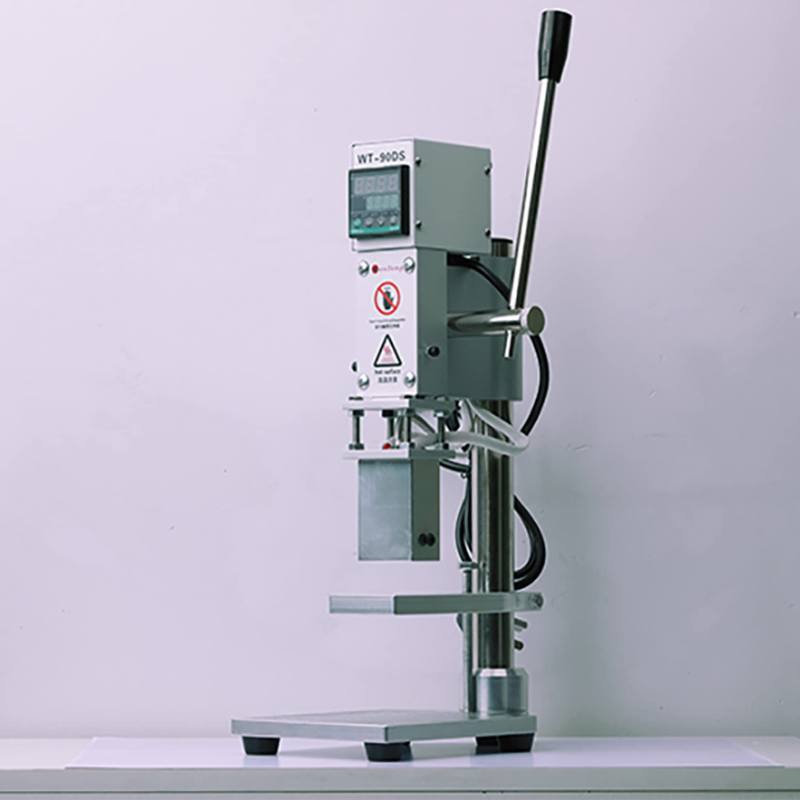 iDili AC110V Manual Leather Shoes Wallet Belt Branding Machine Hot Stamping Machine Logo Embossing Machine 400W 400? Adjustable 0-15CM Stroke