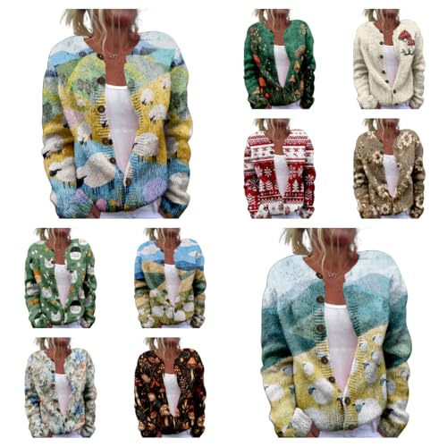 Women's Cable Knit Cardigan Open Front Crochet Button Down Long Sleeve Warm Cardigan Sweaters Fall Winter Coat4