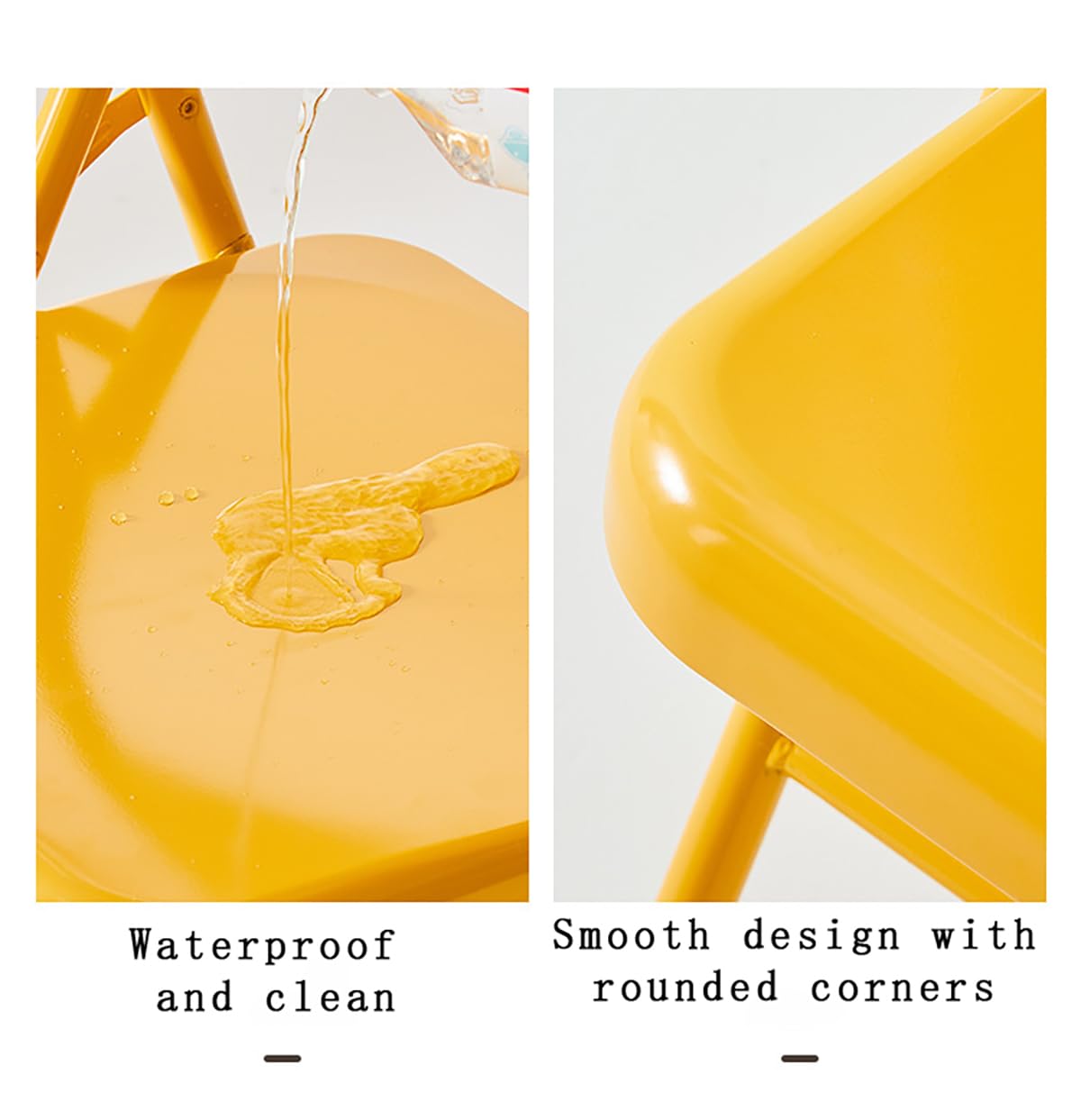 Chaise Pliante Empilable Jaune - Dossier Confortable - Acier Robuste - Pour événements, Bureau, Extérieur - 3
