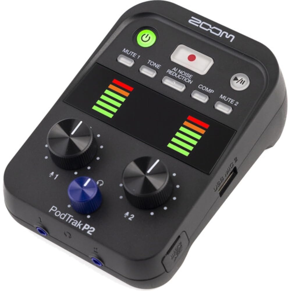 ZOOM ズーム P2 ポッドキャストレコーダー Amazon.com: Zoom PodTrak P2 Dual USB Mic Recorder for Podcasters
