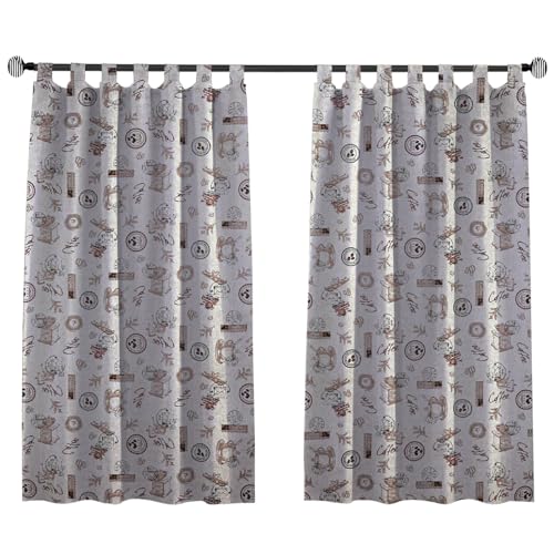 various Cortina Cocina de Estilo Café 90 x 145cm,Tela Opaca Máxima Privacidad para Comedor,50% Algodón 50% Poliester 2 Paneles