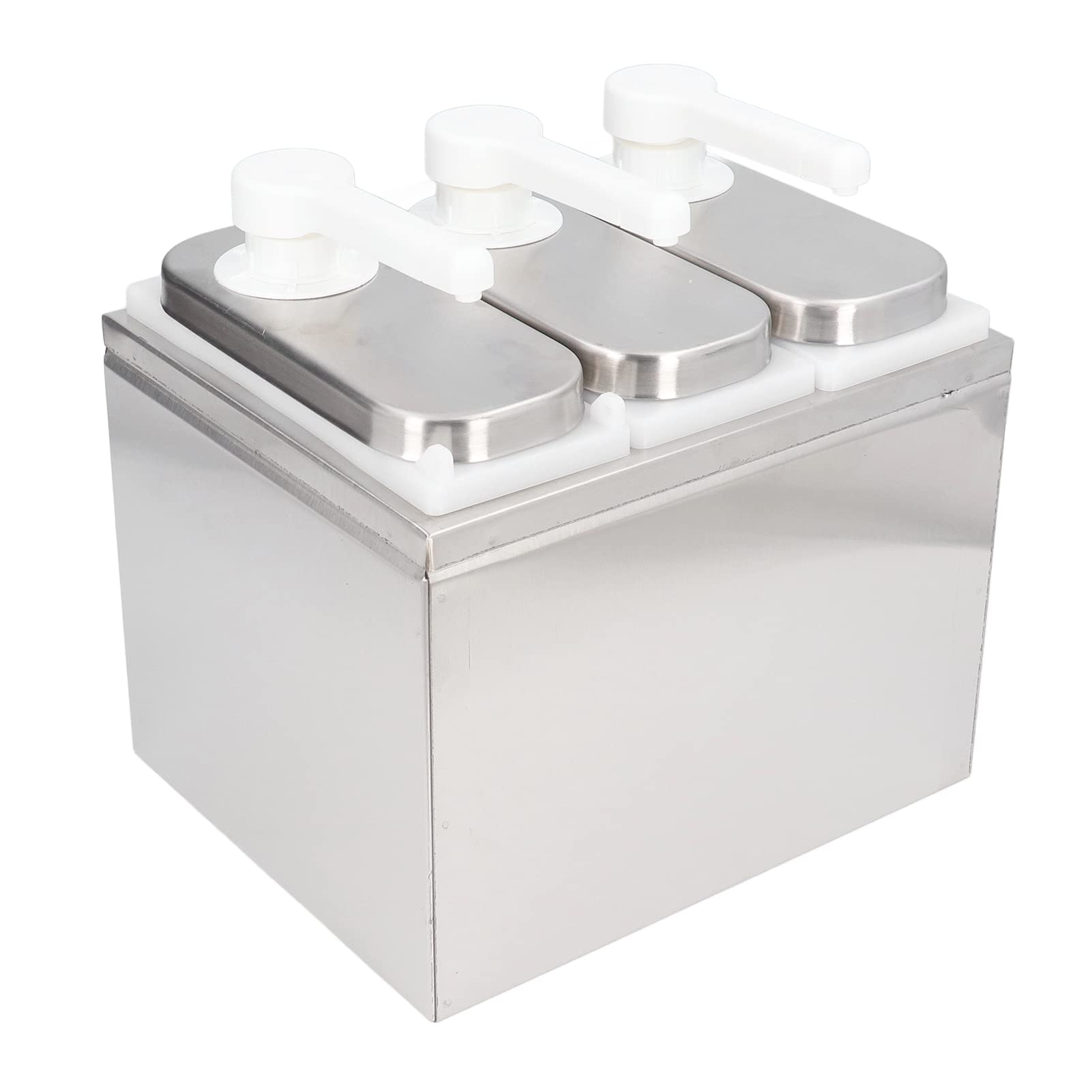 Pompa Dispenser per Salsa, Stazione di Pompaggio per Condimenti in Acciaio Inossidabile con 3 Barattoli da 1 Litro, Dispenser per Salsa da Cucina, Strumento per L'erogazione di Condimenti per(3 pompe)