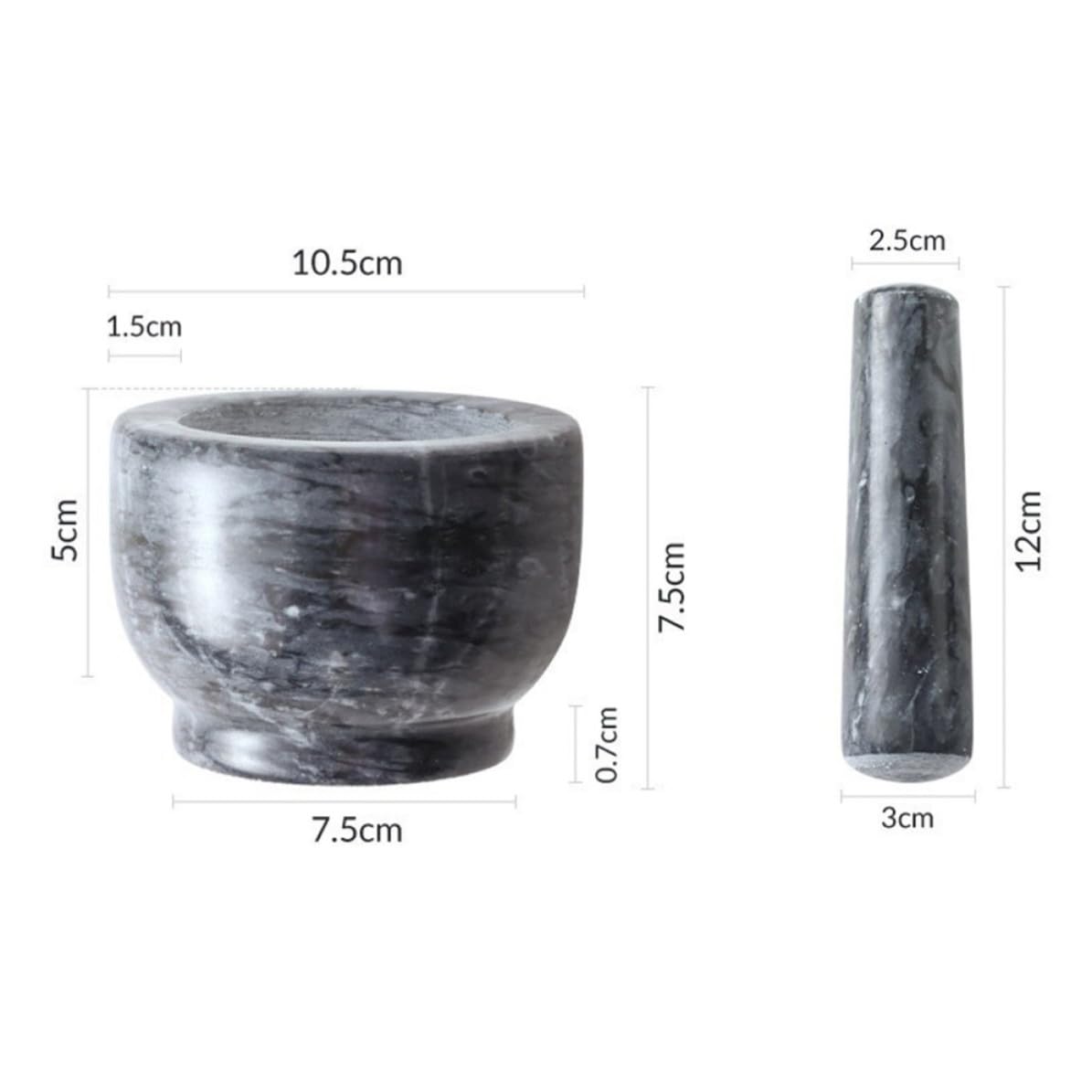 VILLCASE Juego de Mortero y Pilón de Mármol Negro para Triturar y Liberar Sabores Naturales, Herramienta Manual Adecuado para Cocina y Hogar