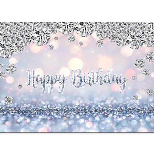 Toile de fond argentée 2,4x1,8m pour anniversaire avec bokeh brillant