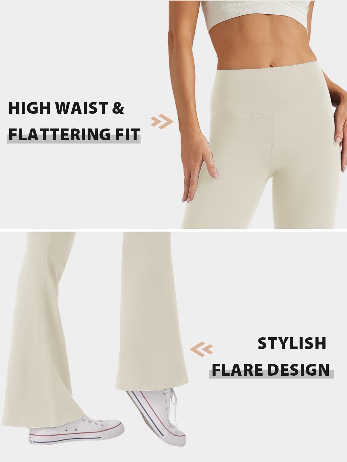 Glacspyg Yoga Pantalons Femme Taille Haute évasée Entraînement Abdominal Stretch Casual Running Pantalons