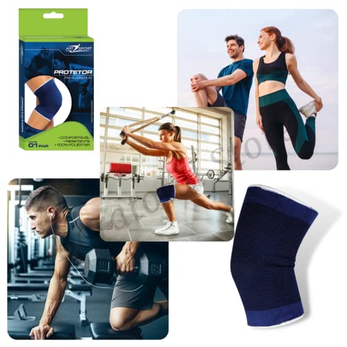Par De Protetor Joelhos Muscular Academia Esporte Elastica